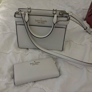 Kate Spade White Handbag and Wallet Set
